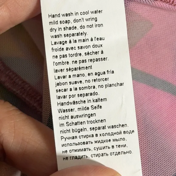 Profile by Gottex XL Pink Floral Gioa Mesh Swim Cover Up Halter Maxi Dress NEW - Picture 8 of 11